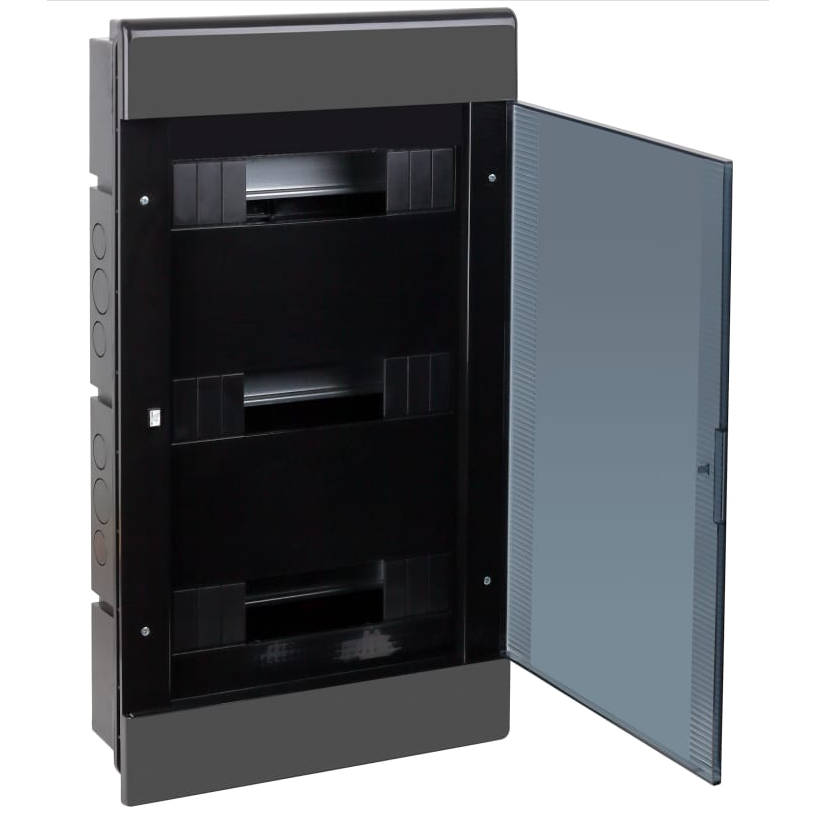 68136Ч Тусо Щиток с/п на 36 мод. с дверцей 547х299х103мм, черный